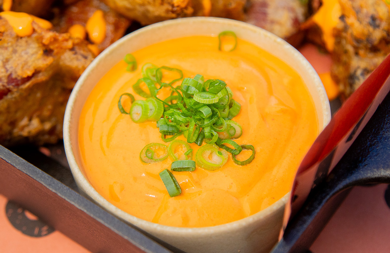 buffalo crema cheese dip, homemade side for grilled appetizers